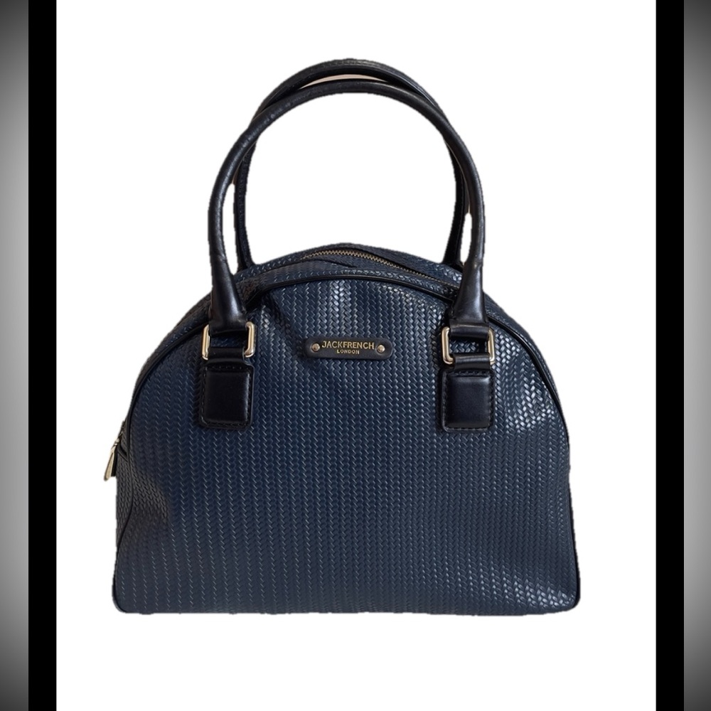 JackFrench London, Navy Blue  Satchel with Sturdy Handles. Like new